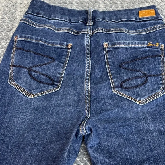 Seven Women's Dark Blue Stretch Denim Jeans - Picture 7 of 8